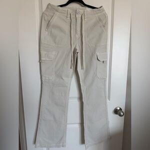 Women’s Bootcut Cream Cargo Pants